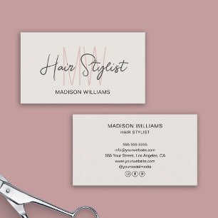 Monogram Logo Kapsalon Tan Visitekaartje