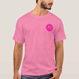 Monogram Logo Makeup Artist Business Pink T-shirt
