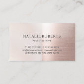 Monogram Logo Modern Blush Roos Gold Salon Spa Visitekaartje (Achterkant)