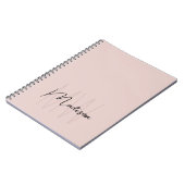 Monogram Logo Modern Minimalistisch Blush Roze Notitieboek (Linkerzijde)