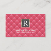 Monogram Logo Modern Pink & Gold Salon Spa Visitekaartje (Voorkant)