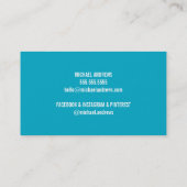 MONOGRAM LOGO modern smart gold box turquoise Visitekaartje (Achterkant)