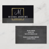 MONOGRAM LOGO modern smart gold box zwart grijs Visitekaartje (Voorkant / Achterkant)
