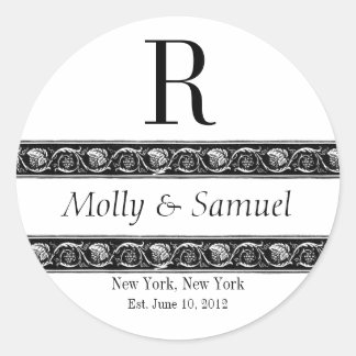 Monogram Logo Namen Datum Bruiloft Label