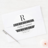 Monogram Logo Namen Datum Bruiloft Label (Envelop)