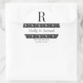 Monogram Logo Namen Datum Bruiloft Label (Tas)