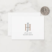  monogram Logo Notitiekaartje (Voorkant / Achterkant in situ)