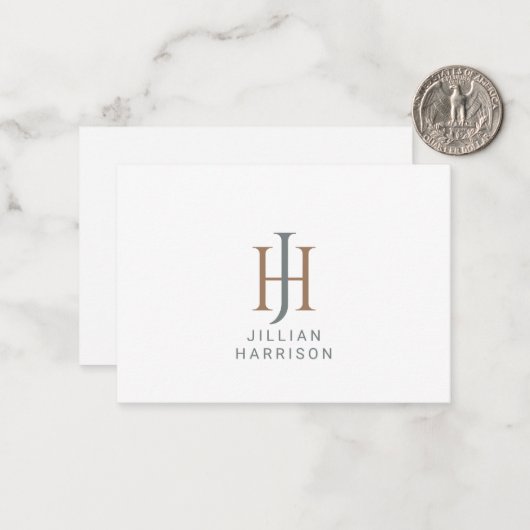 monogram Logo Notitiekaartje (Voorkant / Achterkant in situ)