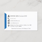 Monogram Logo Professional grijs blauw Visitekaartje (Achterkant)