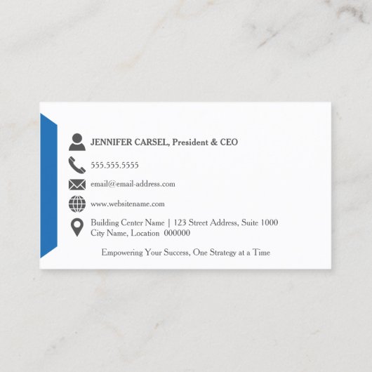 Monogram Logo Professional grijs blauw Visitekaartje (Achterkant)