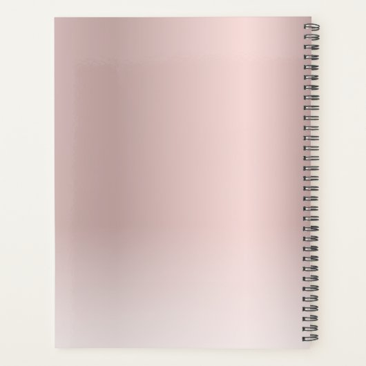 Monogram Logo Roos Gold Blush Metallic Annual Planner (Achterkant)