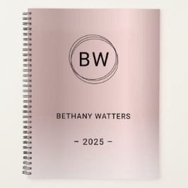Monogram Logo Roos Gold Blush Metallic Annual Planner