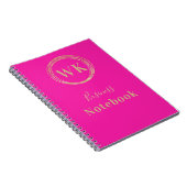 Monogram Logo Roze Goud Business Notes Notitieboek (Rechterzijde)