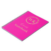 Monogram Logo Roze Goud Business Notes Notitieboek (Linkerzijde)