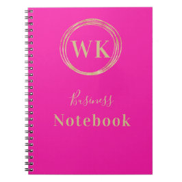 Monogram Logo Roze Goud Business Notes Notitieboek