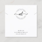 Monogram Logo Sieraden Ketting Display Kaart Vierkante Visitekaartje (Voorkant)