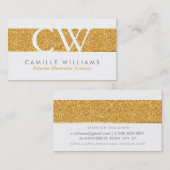 MONOGRAM LOGO smart glamoureus gouden folie glitte Visitekaartje (Voorkant / Achterkant)