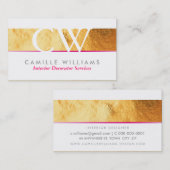 MONOGRAM LOGO smart glamoureus gouden folie heet r Visitekaartje (Voorkant / Achterkant)
