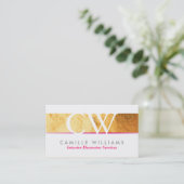 MONOGRAM LOGO smart glamoureus gouden folie heet r Visitekaartje (Staand voorkant)
