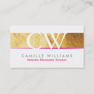 MONOGRAM LOGO smart glamoureus gouden folie heet r Visitekaartje