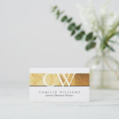 MONOGRAM LOGO smart glamoureuze gouden folie grijz Visitekaartje (Staand voorkant)