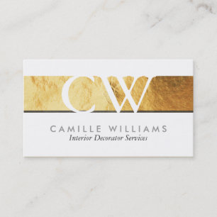MONOGRAM LOGO smart glamoureuze gouden folie grijz Visitekaartje