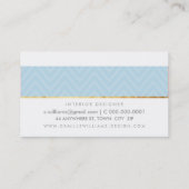 MONOGRAM LOGO vet chevron patroon baby blauw Visitekaartje (Achterkant)