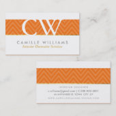 MONOGRAM LOGO vet chevron patroon helder sinaasapp Visitekaartje (Voorkant / Achterkant)