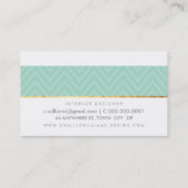 MONOGRAM LOGO vet chevron patroon mint groen Visitekaartje (Achterkant)