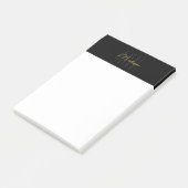 Monogram Logo Zwart en Goud Modern Minimalistisch Post-it® Notes (Schuin)