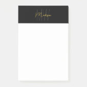Monogram Logo Zwart en Goud Modern Minimalistisch Post-it® Notes (Voorkant)
