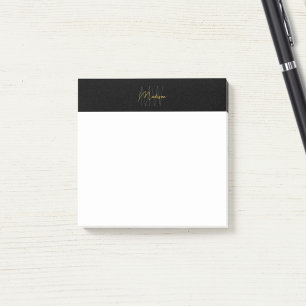 Monogram Logo Zwart en Goud Modern Minimalistisch Post-it® Notes