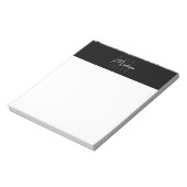 Monogram Logo Zwart en Wit Modern Minimalistisch Notitieblok (Linkerzijde)