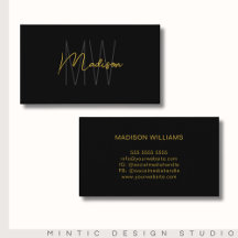 Monogram Logo Zwart Goud Modern Minimalistisch