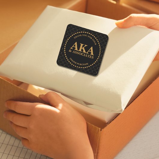 Monogram Logo Zwart Goud Trellis Dank u Sticker