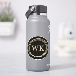 Monogram Logo Zwart Goud Zakelijk Sticker