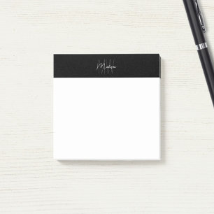 Monogram Logo zwart-wit minimalistisch Post-it® Notes