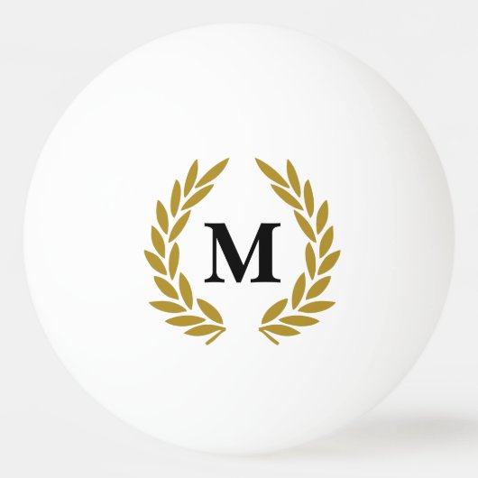 Monogram Lorberkranz Gold Pingpongbal (Voorkant)