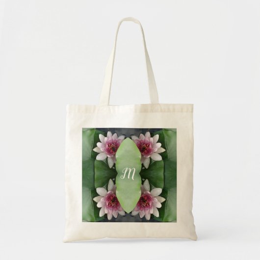 Monogram Lotus Flowers Gepersonaliseerd Tas (Voorkant)