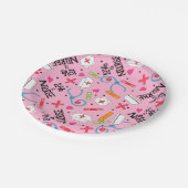 Monogram Love a Nurse Whimsy Art Pink Papieren Bordje (Gekanteld)