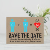 Monogram Love Couple Save the Date Cards (Staand voorkant)