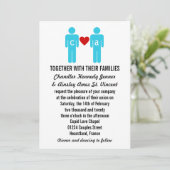 Monogram Love Couple Wedding Invitations Kaart (Staand voorkant)