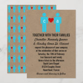 Monogram Love Couple Wedding Invitations Kaart (Voorkant / Achterkant)