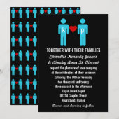 Monogram Love Couple Wedding Invitations Kaart (Voorkant / Achterkant)