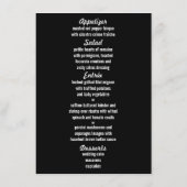 Monogram Love Couple Wedding Menu Cards (Achterkant)