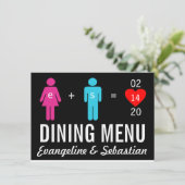 Monogram Love Couple Wedding Menu Cards (Staand voorkant)