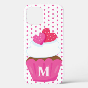Monogram Love Hearts Cupcake Stippen Valentijnskaa Case-Mate iPhone Case