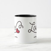 Monogram Love Modern Typography Art Red Heart Mok (Midden)