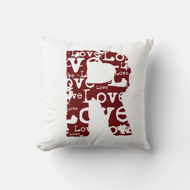 Monogram Love Text Pillow Kussen (Voorkant)
