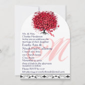 Monogram Love Tree Square Weddenschap Kaart (Voorkant)